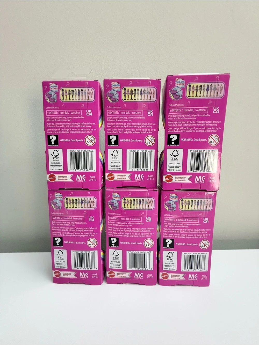 NEW Lot of 6 Barbie Mini BarbieLand Fashionistas Dolls Blush Compact Surprise